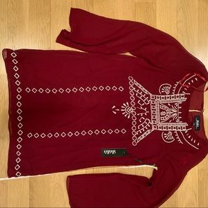 Bell sleeve embroidered dress